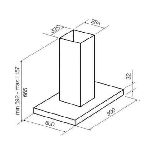 Kích thước Máy hút mùi Hafele 539.82.613