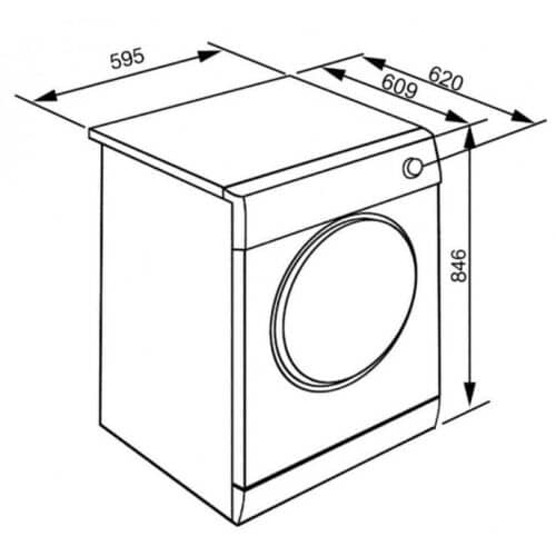 Kích thước máy sấy quần áo Hafele DHT82EIN 536.94.547