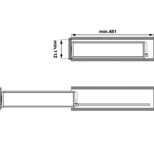 Kích thước thanh treo khăn lắp sau cửa tủ Hafele 549.24.633