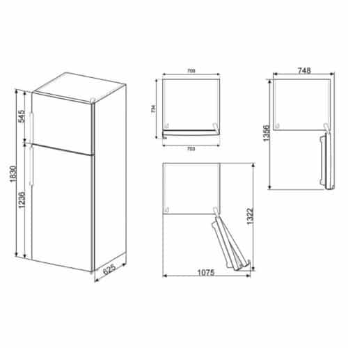 Tủ Lạnh Hafele Smeg FD70FN1HX 535.14.593 7 Kích thước Tủ Lạnh Hafele Smeg FD70FN1HX 535.14.593