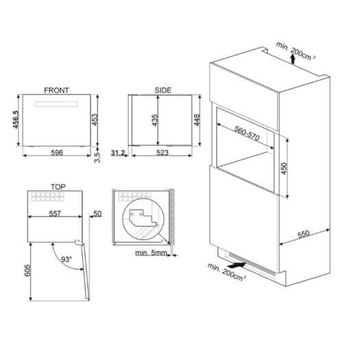 Kích thước tủ rượu Smeg CVI621RWNR3 535.14.571
