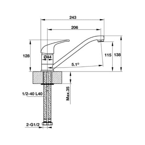 Vòi rửa bát Hafele Cromus 570.50.270