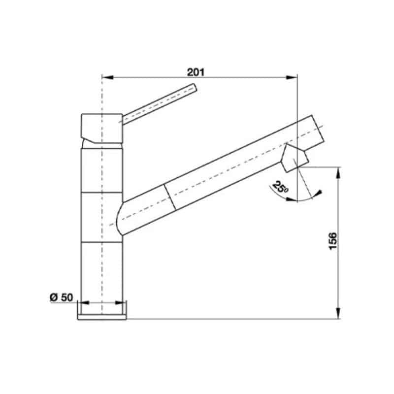 Kích thước Vòi rửa bát Hafele HF-GI511 569.15.511 Vòi rửa bát Hafele HF-GI511 569.15.511