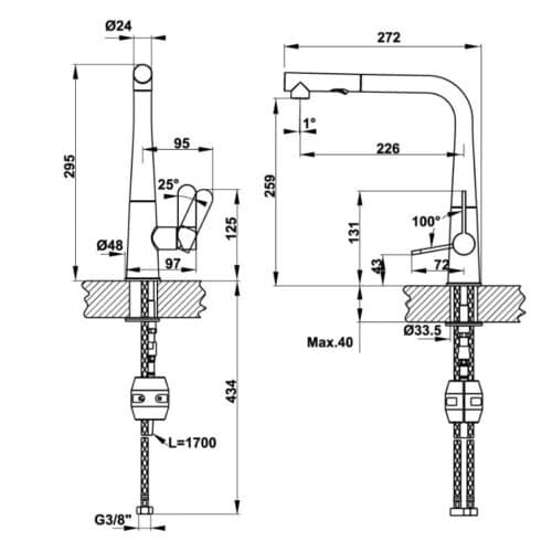 Vòi rửa bát Hafele HT20-GH1P259 570.82.400