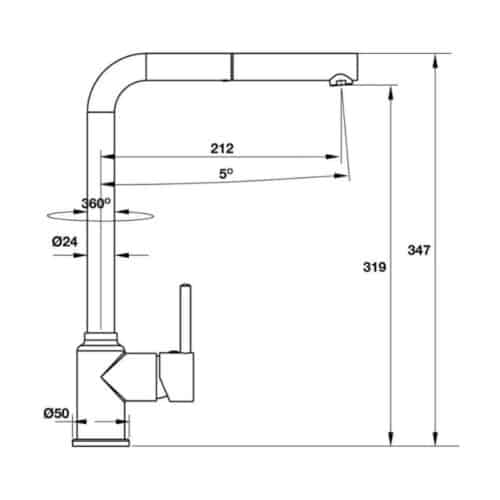 Vòi rửa bát inox Hafele HT19-CH1P319 570.50.290