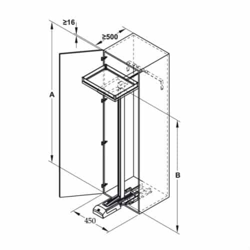 Lắp đặt bộ kệ 5 tầng CONVOY LAVIDO 450mm Hafele 549.63.494