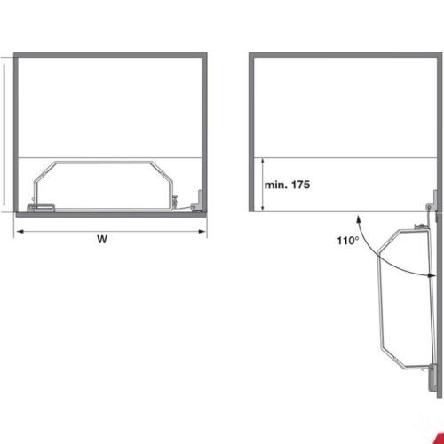 Lắp đặt bộ kệ TANDEM đựng thực phẩm Hafele 545.02.232 KT 600/1700
