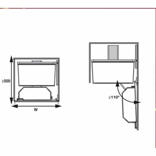 Lắp đặt bộ kệ đựng thực phẩm 6 tầng 500/1700mm TANDEM Hafele 545.94.632