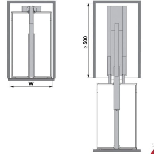Lắp đặt bộ kệ tủ 6 tầng, rổ lưới DISPENSA 90 ARENA 300mm Hafele 546.54.631