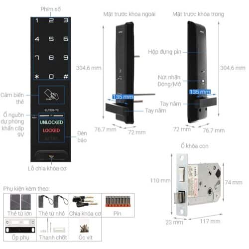 Lắp đặt Khóa điện tử Hafele EL7200-TC 912.05.714