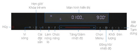 bảng điều khiển cảm ứng của lò nướng kết hợp vi sóng âm tủ Hafele HCO-8T50A