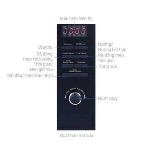 Bảng điều khiển của lò vi sóng kết hợp nướng âm tủ Hafele HM-B38A 535.34.000