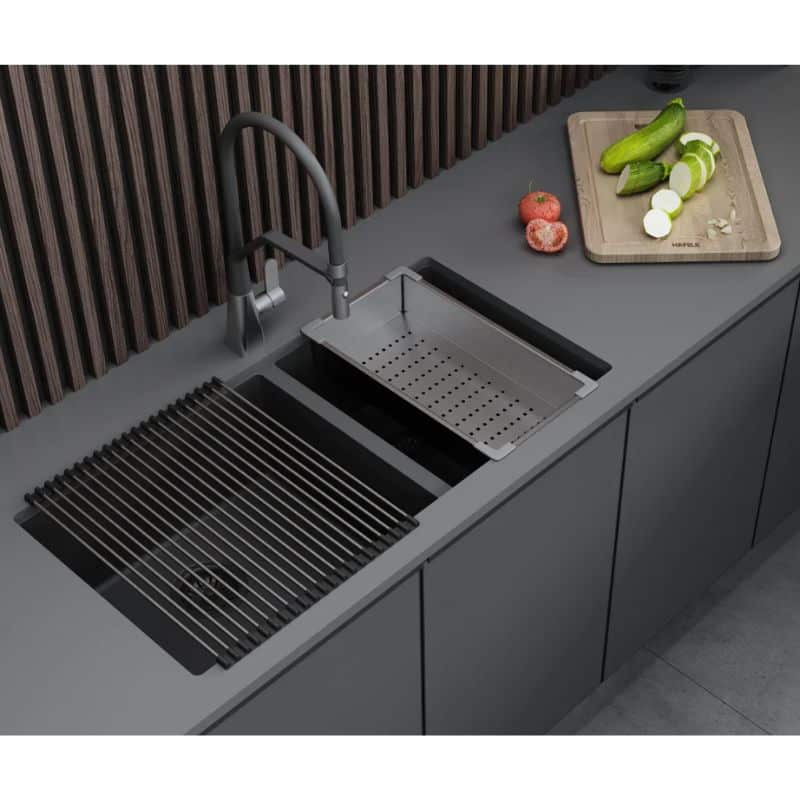 Mặt trên Bộ chậu rửa và phụ kiện Hafele HS21-SSN2S90 567.96.313 Bộ chậu rửa và phụ kiện Hafele HS21-SSN2S90 567.96.313