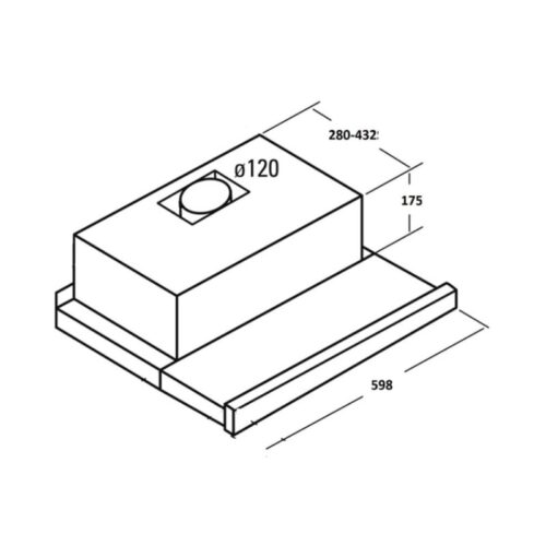 Kích thước Máy hút khử mùi kính cong Hafele HH-S60A 533.89.001