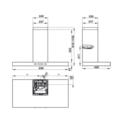 Thiết kế của Máy hút mùi Hafele HH-WI90B