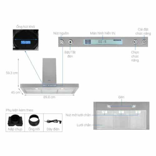 Thông số Máy hút mùi Hafele HH-WI90B 539.81.175