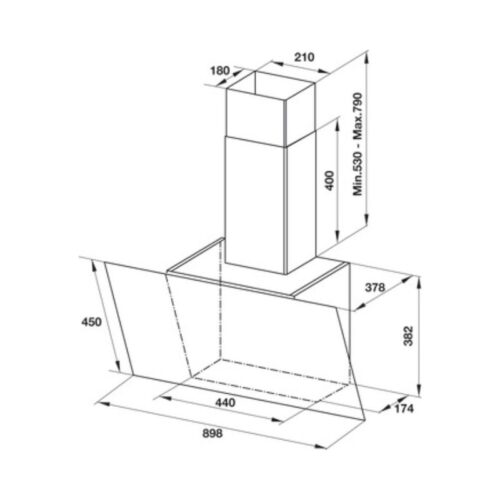 Máy hút mùi Hafele HH-WVG90C 533.89.013 3 Thiết kế của Máy hút Hafele HH-WVG90C