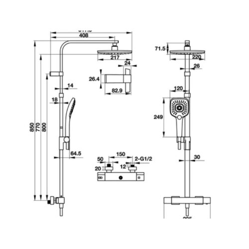 Thiết kế của Thanh sen điều nhiệt Intensity 217S 495.60.102