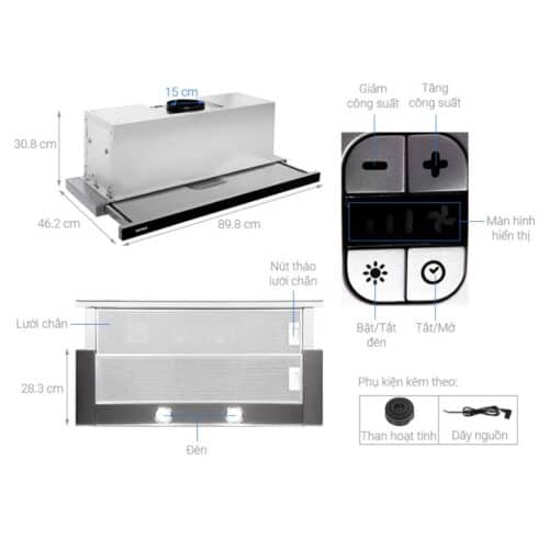 Thông số Máy hút mùi HAFELE HH TG90E 539.81.075