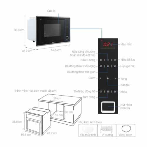 Thông số kỹ thuật của lò vi sóng Hafele HM-B38C 538.01.111