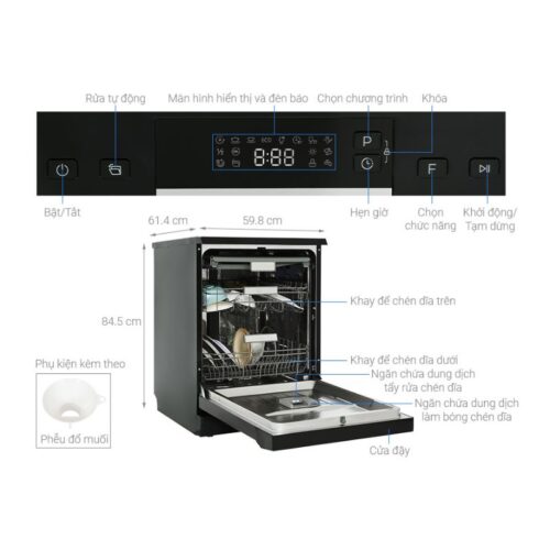 Thông số kỹ thuật của máy rửa bát độc lập Hafele HDW-F60EB 538.21.310