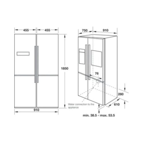 Tủ lạnh 4 cửa Hafele HF-SBSIB 539.16.230 4 Tủ lạnh 4 cửa Hafele 539.16.230(2)