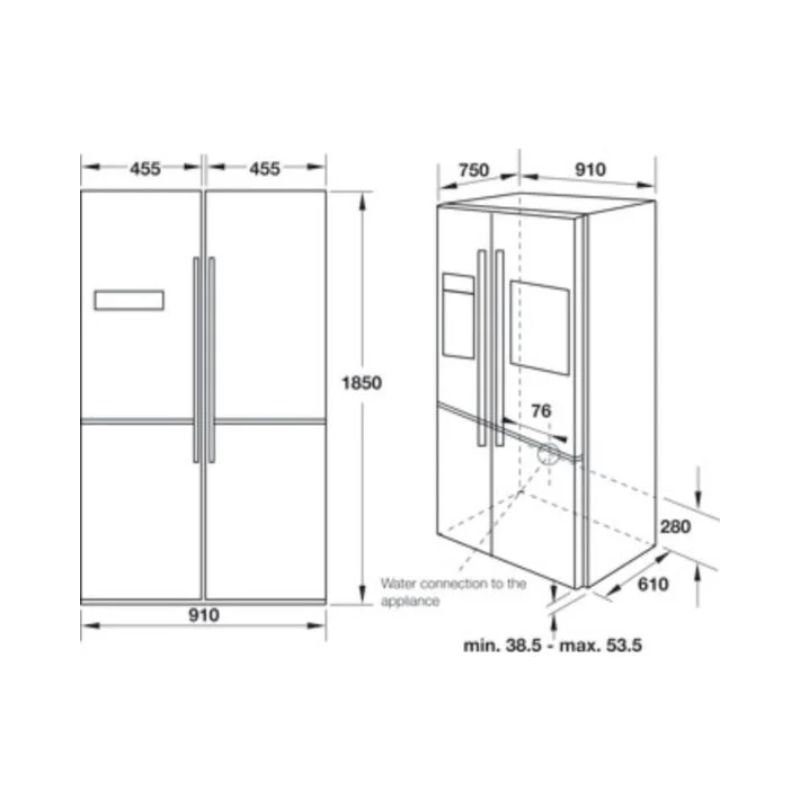 Tủ lạnh 4 cửa Hafele 539.16.230(2) Tủ lạnh 4 cửa Hafele 539.16.230(2)