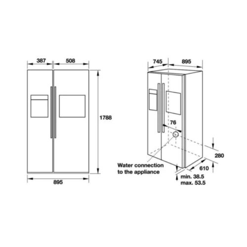 Tủ lạnh 2 cửa Hafele HF-SBSIB 534.14.250(2)