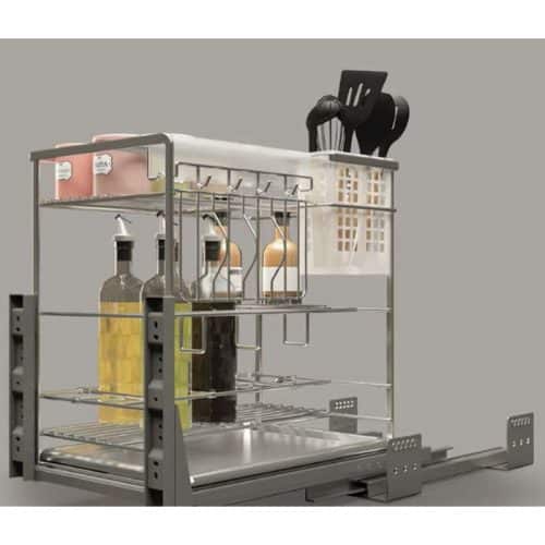 Ảnh thực tế bộ rổ dao thớt, chai lọ SONATA Cucina 549.20.014 Inox 304