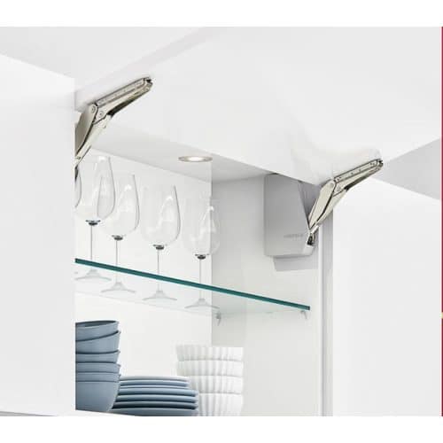 Ảnh thực tế bộ tay nâng FREE FLAP 1.7 Hafele 493.05.831 nắp xám