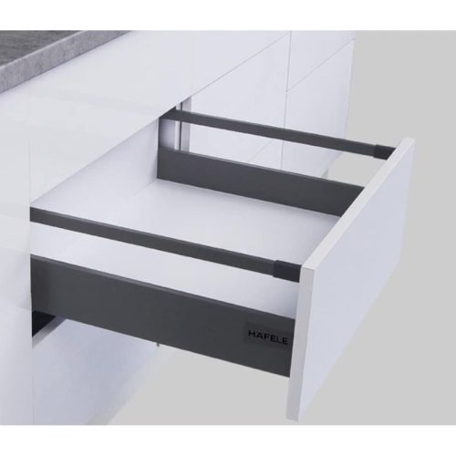 Ảnh thực tế ray hộp Hafele 552.77.085 Alto màu xám, H135X500m