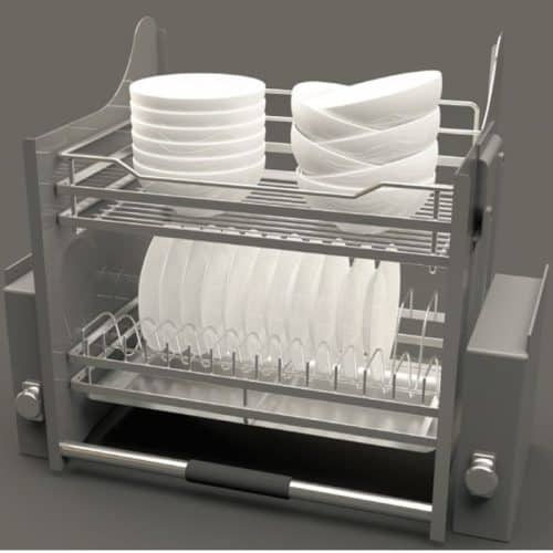 Rổ chén đĩa di động lướt dẹt LENTO Cucina 504.76.214 mạ chrome 4 Ảnh thực tế rổ chén đĩa di động lướt dẹt LENTO Cucina 504.76.214 mạ chrome