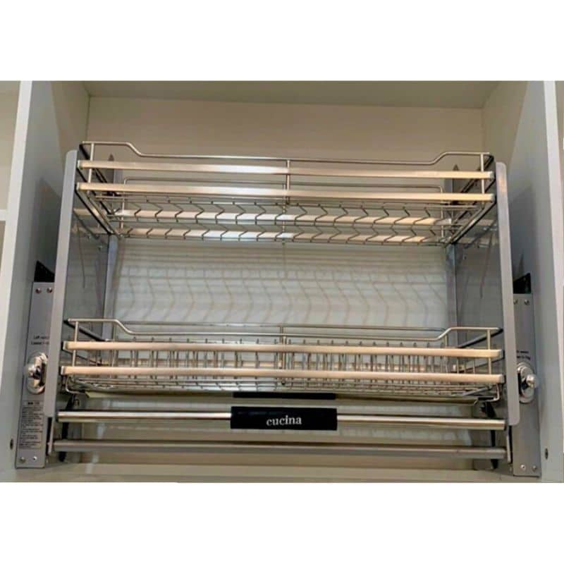 Ảnh thực tế rổ chén đĩa di động lướt dẹt LENTO Cucina Hafele 504.76.215 mạ chrome Ảnh thực tế rổ chén đĩa di động lướt dẹt LENTO Cucina Hafele 504.76.215 mạ chrome