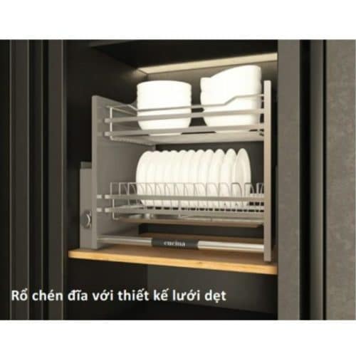 Rổ chén đĩa di động lướt dẹt LENTO Cucina Hafele 504.76.215 mạ chrome 4 Ảnh thực tế rổ chén đĩa di động lướt dẹt LENTO Cucina Hafele 504.76.215 mạ chrome