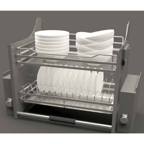 Rổ chén đĩa di động lướt dẹt LENTO Cucina 504.76.217 mạ chrome 4 Ảnh thực tế rổ chén đĩa di động lướt dẹt LENTO Cucina 504.76.217 mạ chrome