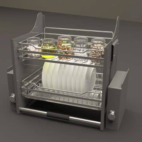 Ảnh thực tế rổ chén đĩa di động lướt tròn LENTO Cucina 504.76.007 Inox 304