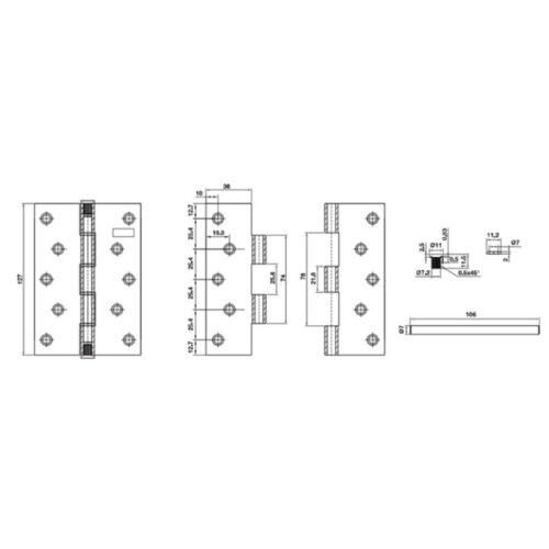 Bản lề lá Hefele Bauma 926.20.345 5 Thiết kế của Bản lề lá Bauma 926.20.345