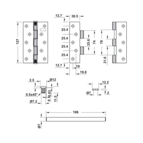Bản lề lá Hefele Bauma 926.20.347 5 Thiết kế của Bản lề lá Bauma 926.20.347