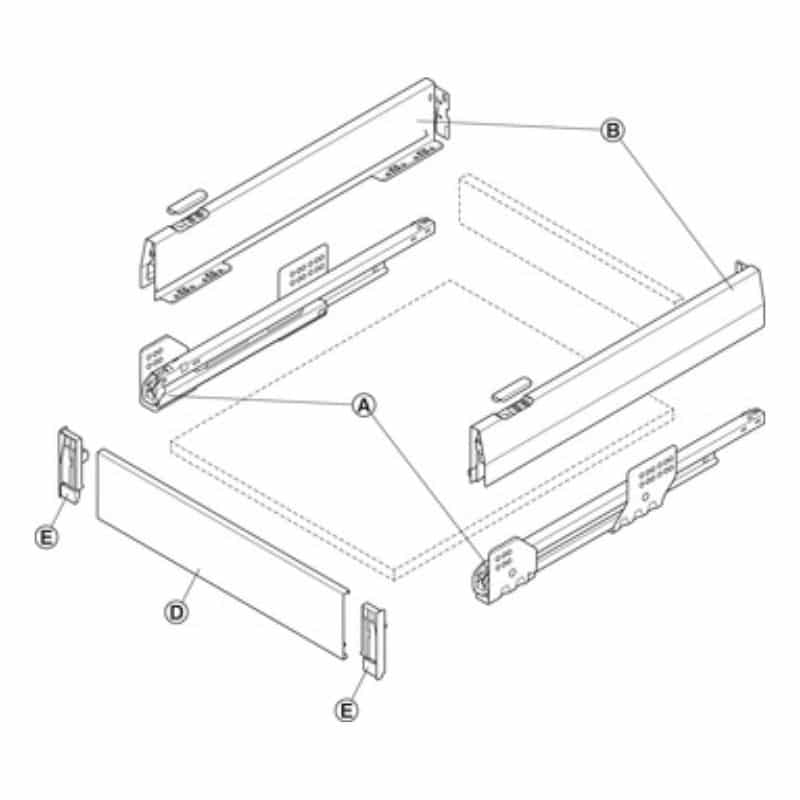 Lắp đặt Bộ ngăn kéo Hafele 513.06.785 Matrix Box P35 VIS 16/92/1200/500mm trắng mờ Lắp đặt Bộ ngăn kéo Hafele 513.06.785 Matrix Box P35 VIS 16/92/1200/500mm trắng mờ