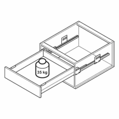 Bộ ngăn kéo Hafele 513.06.785 Matrix Box P35 VIS 16/92/1200/500mm trắng mờ 5 Sức chứa Bộ ngăn kéo Hafele 513.06.785 Matrix Box P35 VIS 16/92/1200/500mm trắng mờ