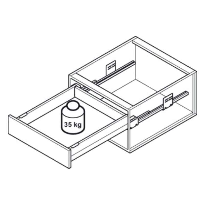 Sức chứa Bộ ngăn kéo Hafele 513.06.785 Matrix Box P35 VIS 16/92/1200/500mm trắng mờ Sức chứa Bộ ngăn kéo Hafele 513.06.785 Matrix Box P35 VIS 16/92/1200/500mm trắng mờ