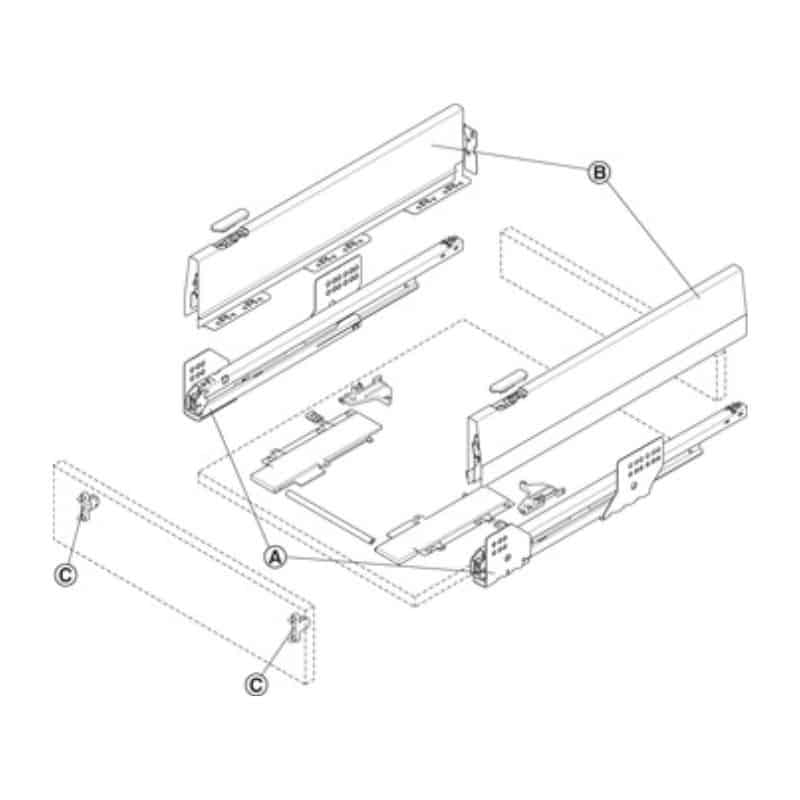 Lắp đặt Bộ ngăn kéo Hafele 513.31.735 Lắp đặt Bộ ngăn kéo Hafele 513.31.735
