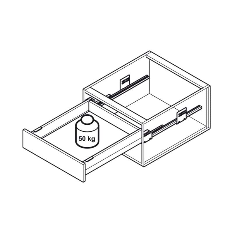Sức chứa Bộ ngăn kéo Hafele 513.31.735 Sức chứa Bộ ngăn kéo Hafele 513.31.735