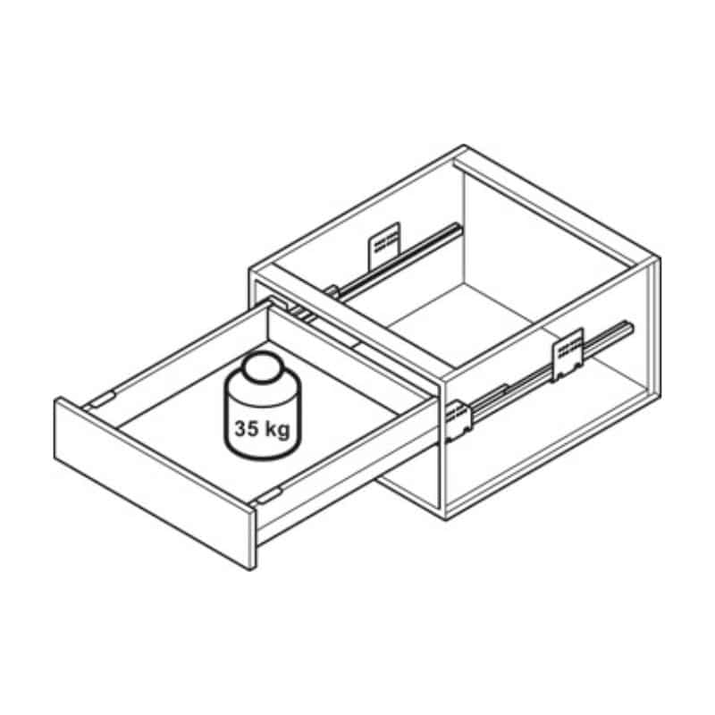 Sức chứa Bộ ngăn kéo Hafele 551.53.375 Matrix Box P35 16/60/500mm xám đậm Sức chứa Bộ ngăn kéo Hafele 551.53.375 Matrix Box P35 16/60/500mm xám đậm