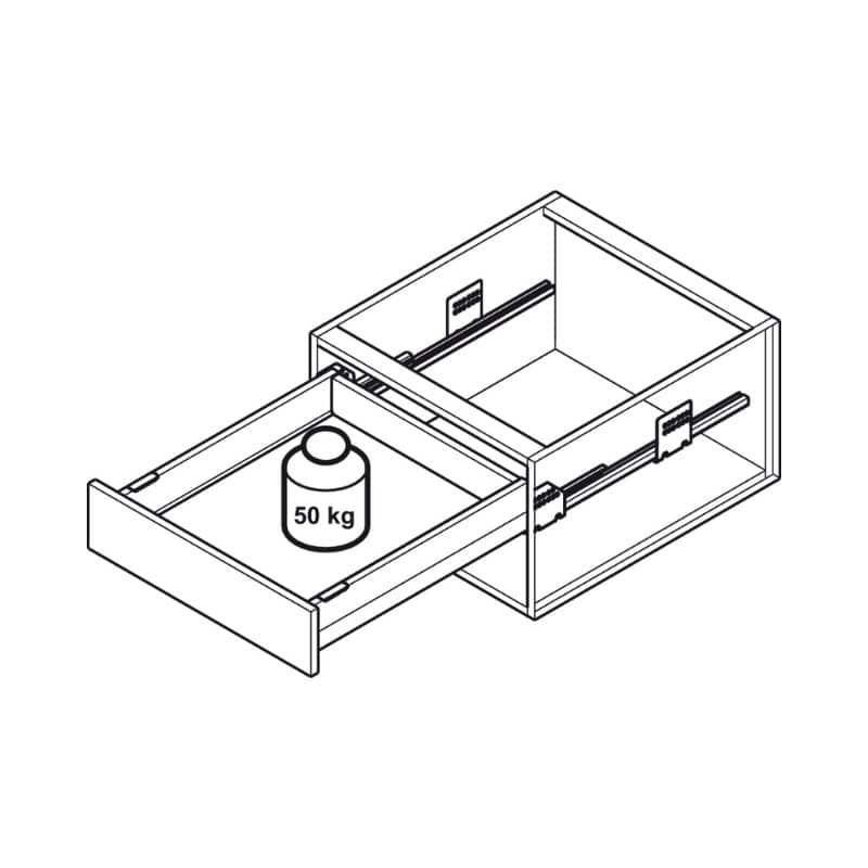 Sức chứa Bộ ngăn kéo Hafele 551.54.325 Matrix Box P50 16/92/500mm xám đậm Sức chứa Bộ ngăn kéo Hafele 551.54.325 Matrix Box P50 16/92/500mm xám đậm