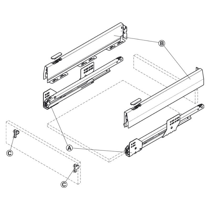 Lắp Bộ ngăn kéo Hafele 551.54.325 Matrix Box P50 16/92/500mm xám đậm Lắp Bộ ngăn kéo Hafele 551.54.325 Matrix Box P50 16/92/500mm xám đậm
