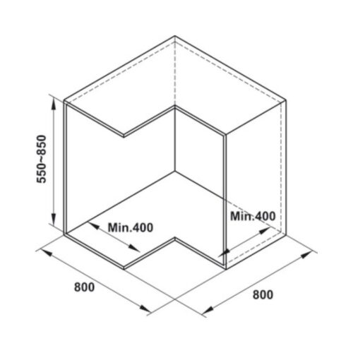 Thiết kế của Bộ rổ góc xoay 270 độ MEZZO Cucina 548.37.010 Inox 304