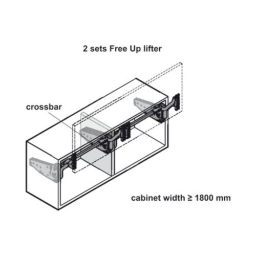 Thiết kế của Bộ tay nâng FREE UP Hafele 493.05.804 nắp xám