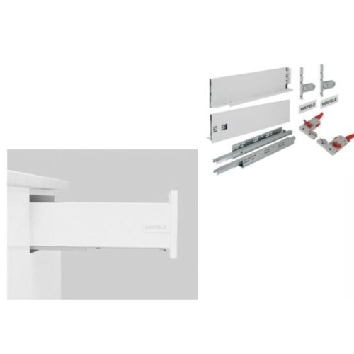 Cấu tạo ray hộp Hafele 552.35.745 Alto-S H120 mm màu trắng mờ