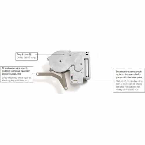 Chi tiết bộ tay nâng FREE FLAP 1.7E Hafele 372.29.701 nắp xám